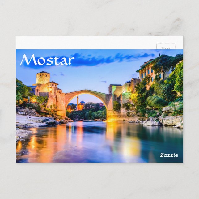 Mostar, Bosnien und Herzegowina Postkarte (Rückseite)