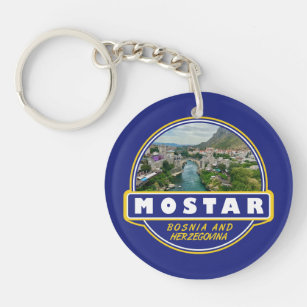 Mostar Bosnien und Herzegowina Reisetitelemblem Schlüsselanhänger