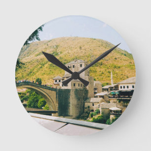 Mostar - Bosnien und Herzegowina Runde Wanduhr