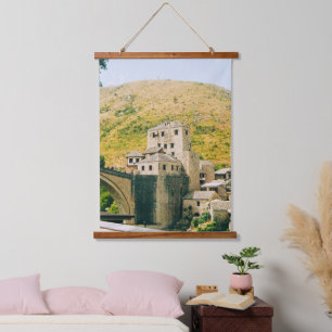 Mostar - Bosnien und Herzegowina Wandteppich Mit Holzrahmen