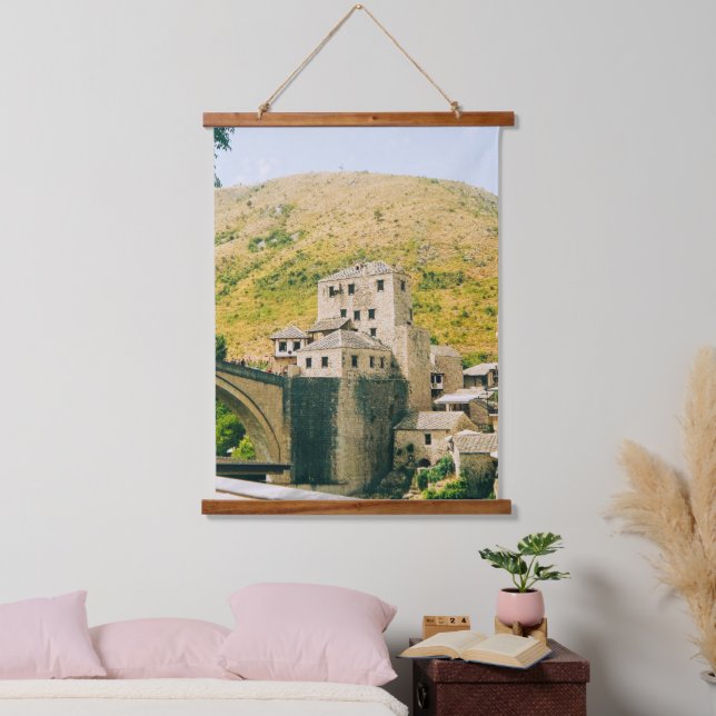 Mostar - Bosnien und Herzegowina Wandteppich Mit Holzrahmen (Schlafzimmer)