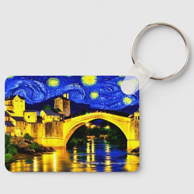 Mostar Bridge, Bosnien-Herzegowina auf einem Schlü Schlüsselanhänger (Vorderseite)