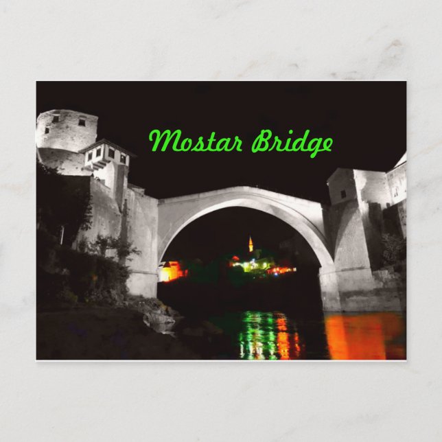 Mostar Bridge Postcard Feiertagspostkarte (Vorderseite)