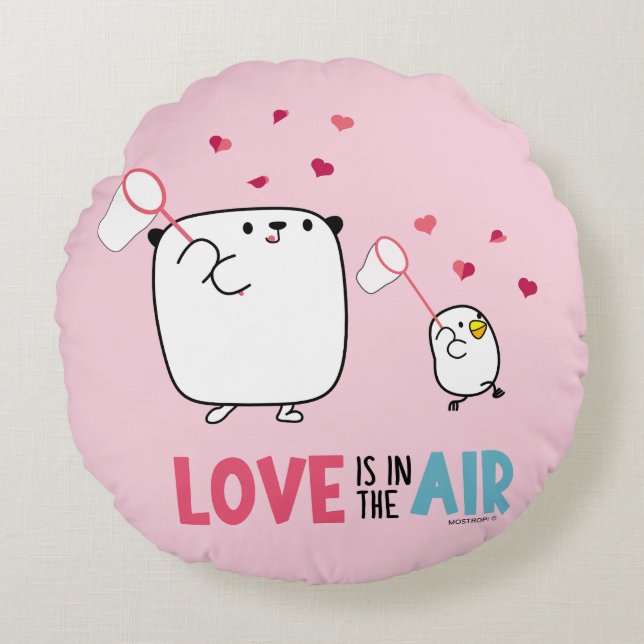 Mostropi│Love is in the air Rundes Kissen (Vorderseite)