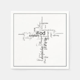 mot chrétien serviettes en papier croisé