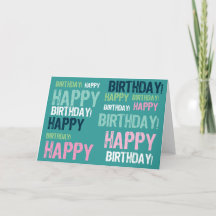 Mot coloré amusant Carte d'anniversaire