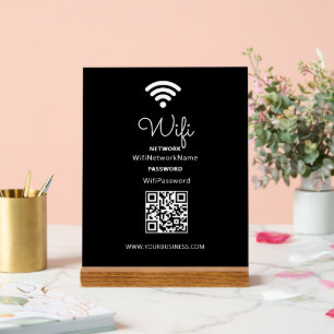 Mot de passe Wifi Entreprise Cœur Moderne Noir & B