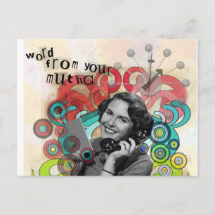 Mot femme rétro de votre carte postale mère