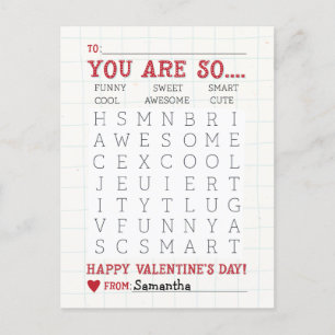 Mot mignon Recherche Carte postale Saint Valentin