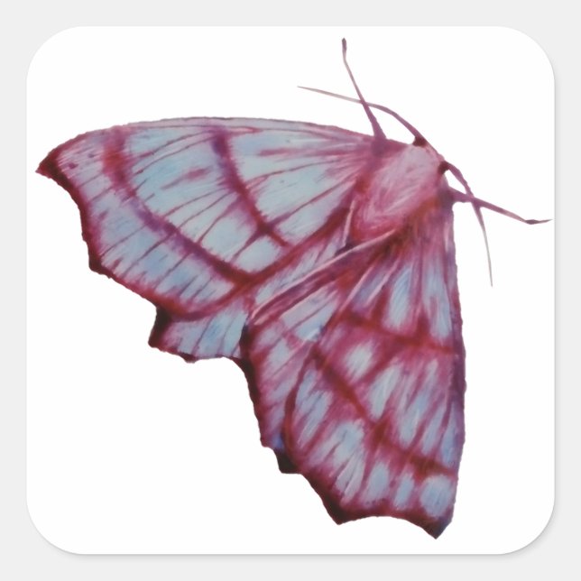 Mot, moth quadratischer aufkleber (Vorderseite)