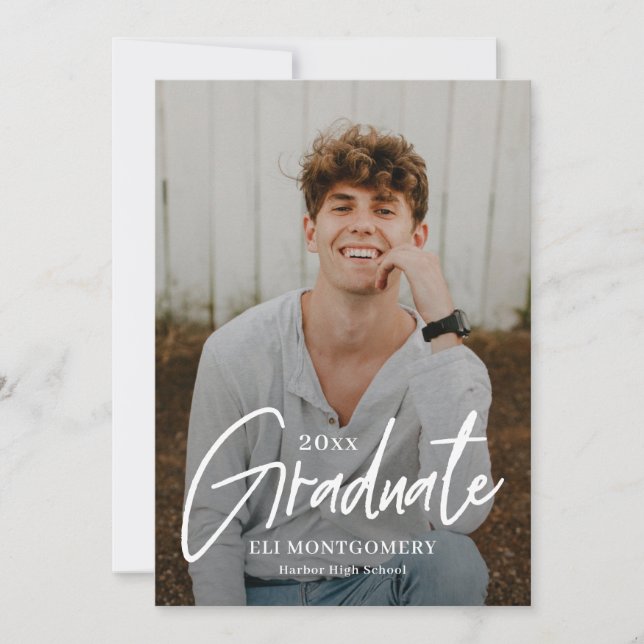 Mot peint Editable Colour Graduation Invitation (Devant)