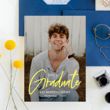 Mot peint Editable Colour Graduation Invitation