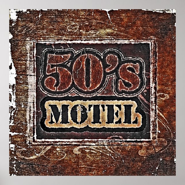 Motel des années 50 vintage - Poster (Devant)