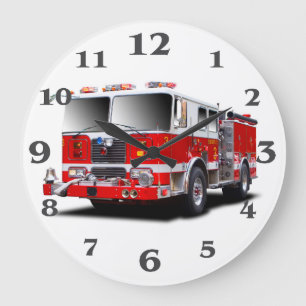 Moteur d'incendie pour horloge ronde à grand mur