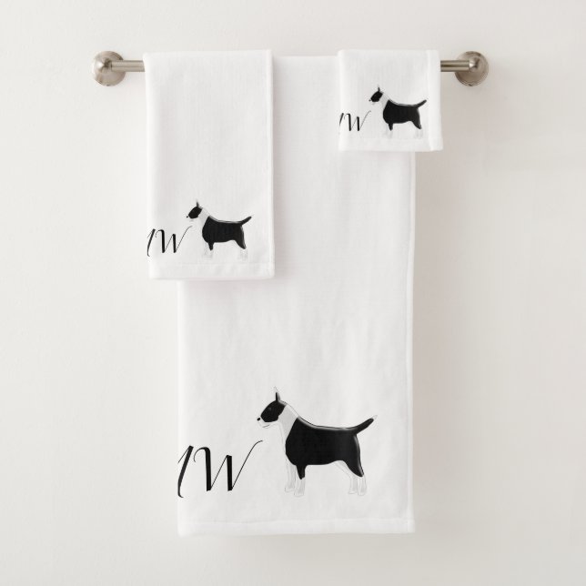 Moteur Monogramme Bull Terrier Conception de chien (En situation)
