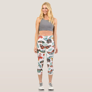 Moth Butterfly Capri Leggings