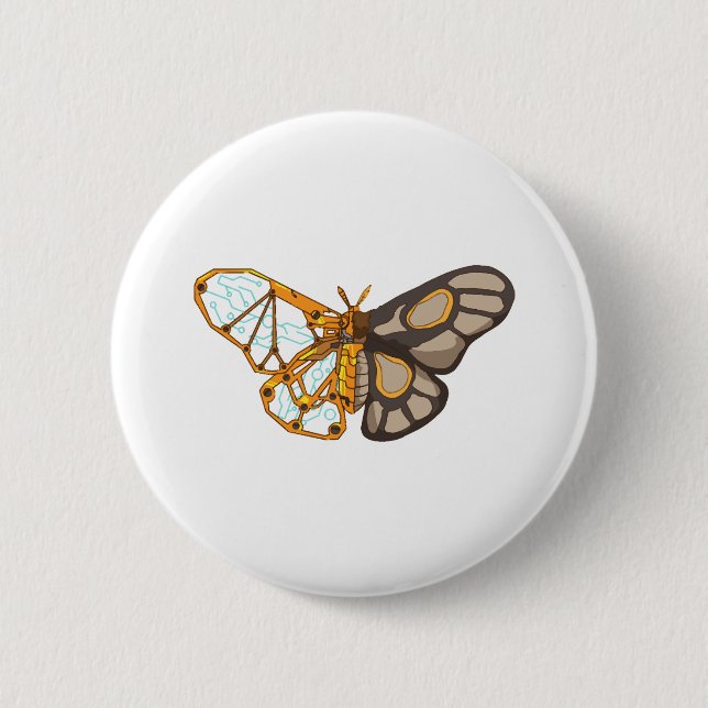 Moth Butterfly Dragonfly Insekt Button (Vorderseite)