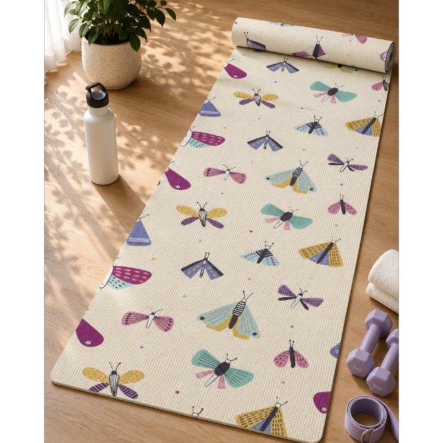 Moth Butterfly farbig Muster Yoga Mat Yogamatte (Von Creator hochgeladen)