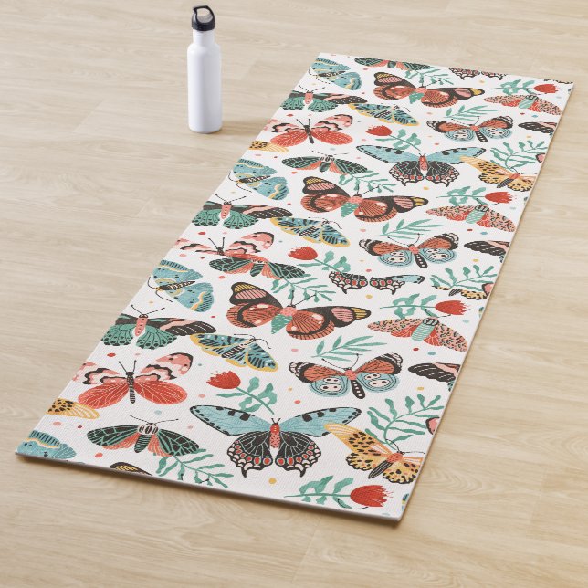 Moth Butterfly farbiges Muster Yogamatte (Beispiel)