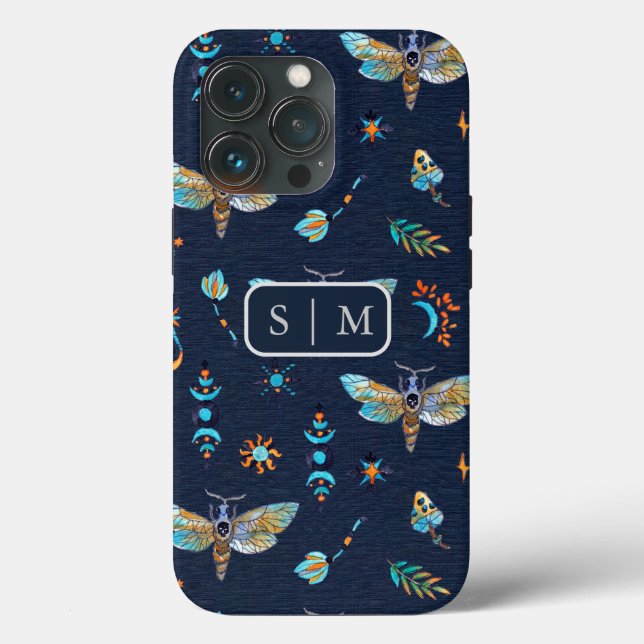 Moth Butterfly-Muster Case-Mate iPhone Case (Rückseite)