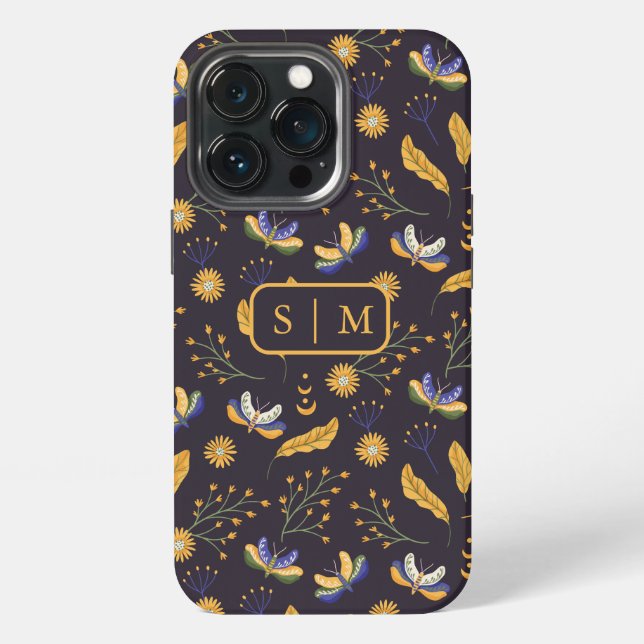 Moth Butterfly-Muster Case-Mate iPhone Case 13 Pro Hülle (Hinten)