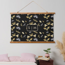 Moth Butterfly Muster hängend Tapestry Wandteppich Mit Holzrahmen