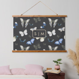 Moth Butterfly Muster hängend Tapestry Wandteppich Mit Holzrahmen