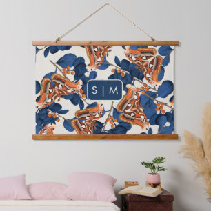 Moth Butterfly Muster hängend Tapestry Wandteppich Mit Holzrahmen