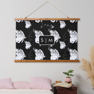 Moth Butterfly Muster hängend Tapestry Wandteppich Mit Holzrahmen