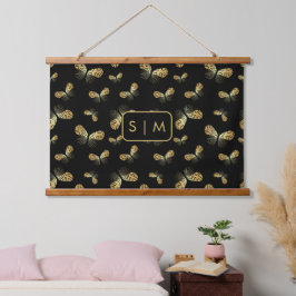 Moth Butterfly Muster hängend Tapestry Wandteppich Mit Holzrahmen