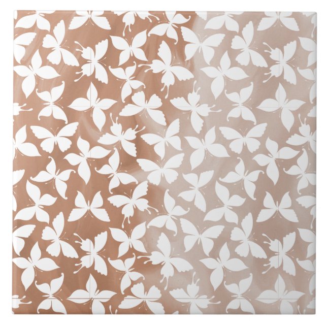 Moth Butterfly Pattern Fliese (Vorderseite)
