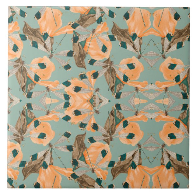 Moth Butterfly Pattern Fliese (Vorderseite)