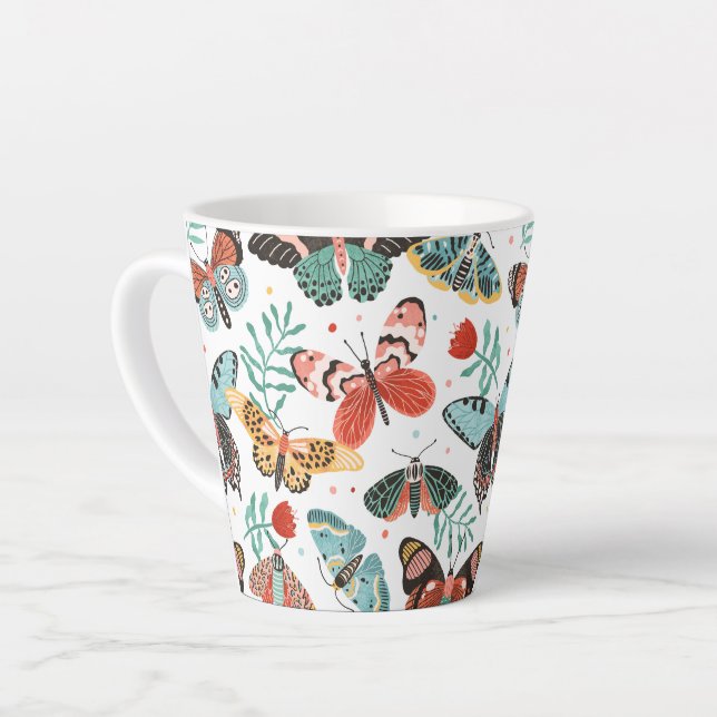 Moth Butterfly Pattern Milchtasse (Linke Ecke)