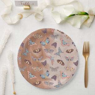 Moth Butterfly Pattern Pappteller