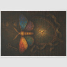 Moth Cracked Mirror & Key Decoupage Paper LGBTQ