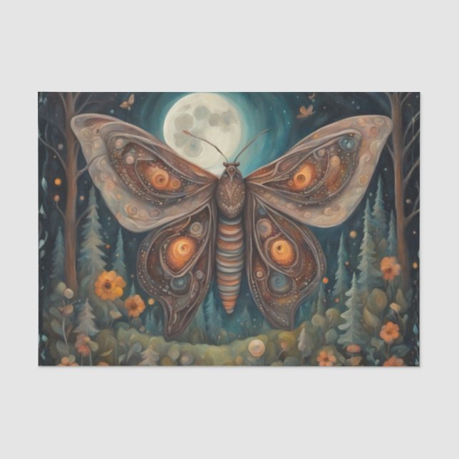 Moth in the Moonlight Decoupage Tissue Paper Seidenpapier (Vorderseite)