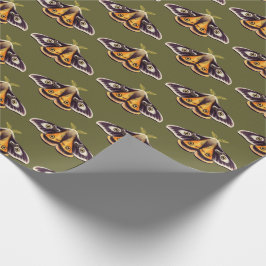Moth Insect Art Goblincore Saturnia Witchy Green Geschenkpapier