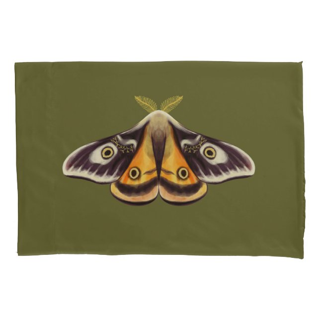 Moth Insect Art Goblincore Saturnia Witchy Green Kissenbezug (Vorderseite)