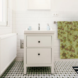 Moth Meadow Green botanisches Insekt Badhandtuch Set