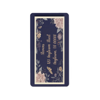 Moth, Rose & Thistle Rücksendeadressen-Aufkleber Adressaufkleber