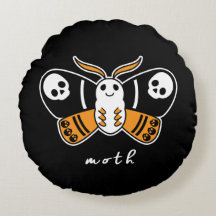 Moth Round Halloween Kissen