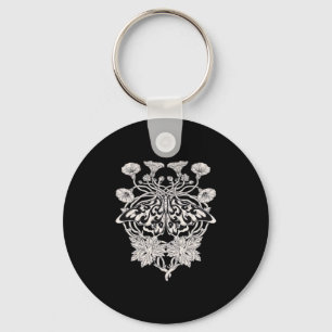 Moth Talisman - Whimsigoth Screenprint Style Drawi Schlüsselanhänger