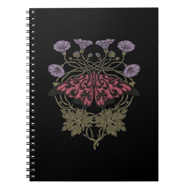 Moth Talisman - Whimsigoth Witchy Art - Color Vers Notizblock (Vorderseite)