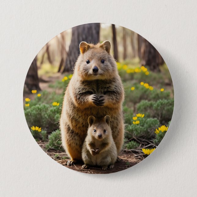 Mother And Baby Quokka, Button Badge (Vorderseite)