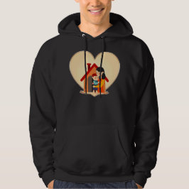 Mother and Child Love Illustration – Warm Family Hoodie
