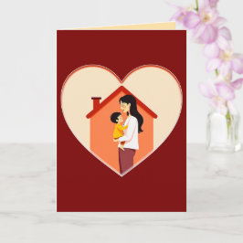 Mother and Child Love Illustration – Warm Family Karte