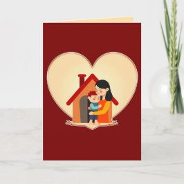 Mother and Child Love Illustration – Warm Family Karte