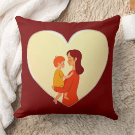 Mother and Child Love Illustration – Warm Family Kissen