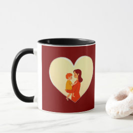 Mother and Child Love Illustration – Warm Family Tasse