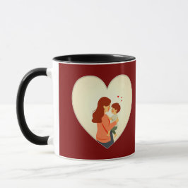 Mother and Child Love Illustration – Warm Family Tasse